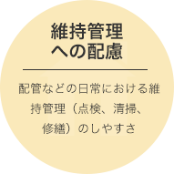 維持管理への配慮/配管などの日常における維持管理（点検、清掃、 修繕）のしやすさ